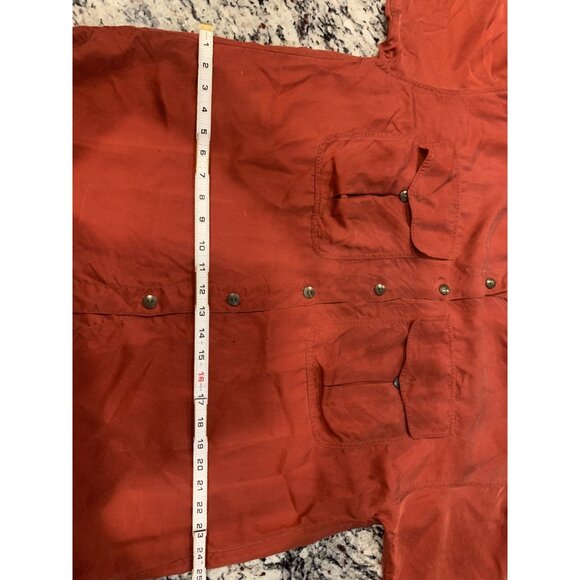 VTG Ellen Tracy Silk Blouse Size 6 Orange Long Sleeve - Picture 9 of 9